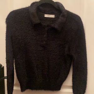 Zara black fuzzy sweater
